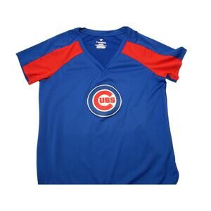 Fanatics Women's Chicago Blue Red Cubs Baseball Jersey Shirt‎ Size XL MLB USA